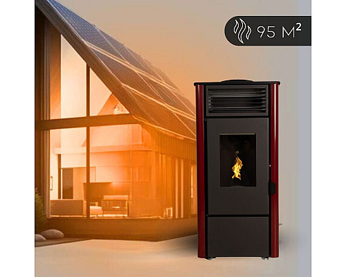 Пелетна піч-камін Thunder Karmen Red 9кВт