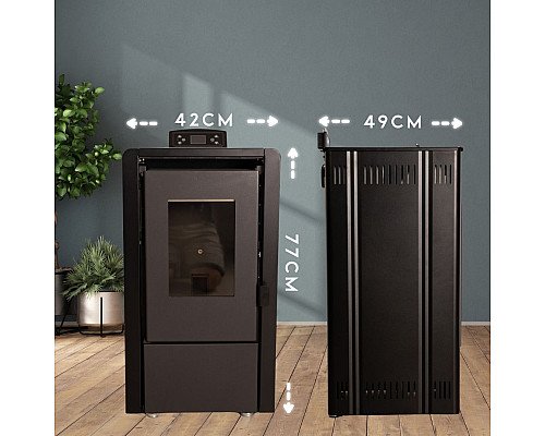 Пелетна піч-камін Thunder Leyla Black 6,3 кВт