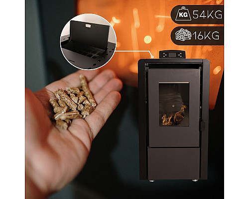 Пелетна піч-камін Thunder Leyla Black 6,3 кВт