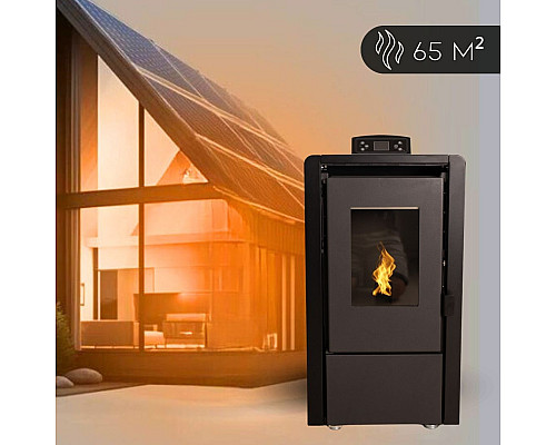 Пелетна піч-камін Thunder Leyla Black 6,3 кВт