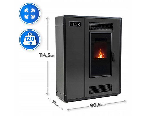 Пелетна піч-камін ARIA BLACK 12 кВт