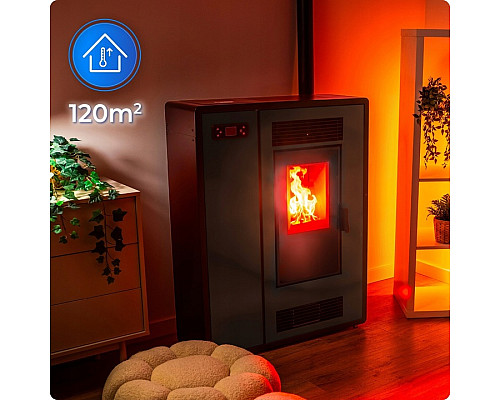 Пелетна піч-камін ARIA BLACK 12 кВт