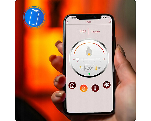 Пелетна піч-камін ARIA BLACK 12 кВт