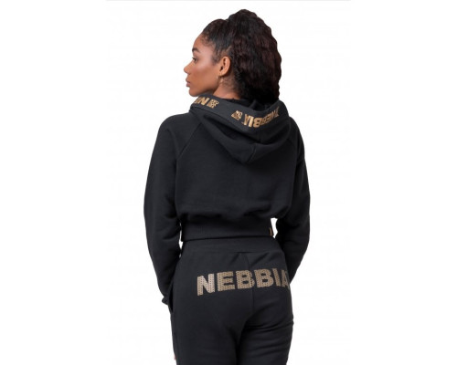Світшот жіночий Nebbia Golden Crop 824 - чорний/XS
