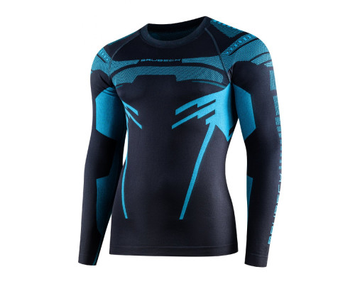 Термокофта чоловіча з довгими рукавами Bruback Dry - XXL - Графіт / Синій