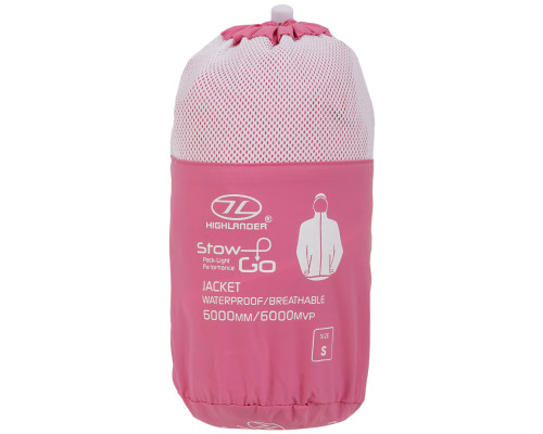 Вітрівка жіноча Highlander Stow & Go Pack Away Rain Jacket 6000 mm Pink M 