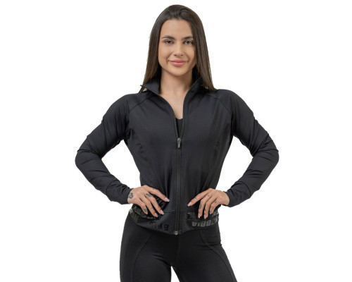 Жіноча кофта на блискавці Nebbia INTENSE Warm-Up 833 - S - чорний