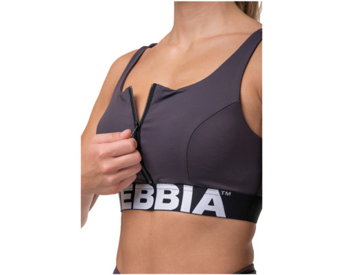 Жіночий спортивний бюстгальтер Nebbia Smart Zip 578 - фіолетовий/XS