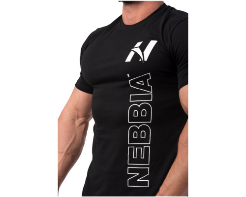 Чоловіча футболка Nebbia Vertical Logo 293 - чорний/XXL