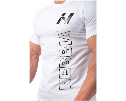 Чоловіча футболка Nebbia Vertical Logo 293 - білий/М