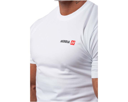 Чоловіча футболка Nebbia Minimalist Logo 291 - XXL - біла Чоловіча футболка Nebbia Minimalist Logo 291 - XXL - біла