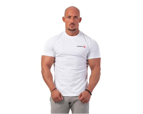 Чоловіча футболка Nebbia Minimalist Logo 291 - XXL - біла Чоловіча футболка Nebbia Minimalist Logo 291 - XXL - біла