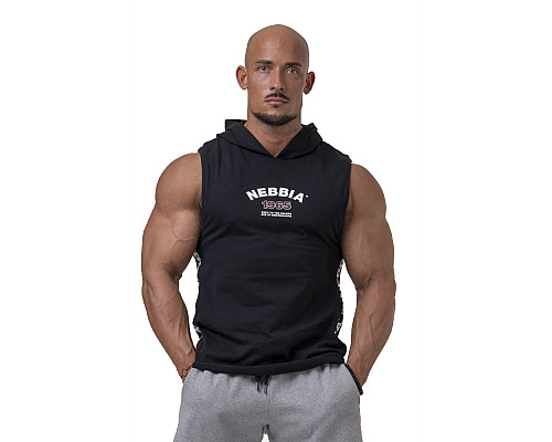 Футболка з капюшоном без рукавів Nebbia Legend-Approved 191 - чорний/XXL
