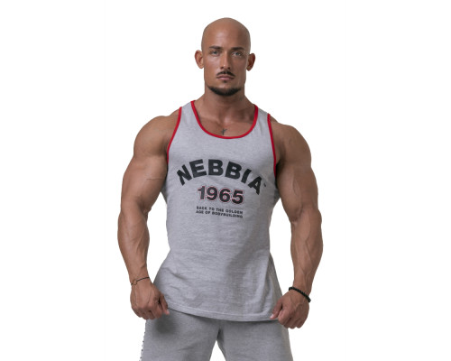Чоловіча футболка без рукавів Nebbia Old School Muscle 193 - сірий/XXL