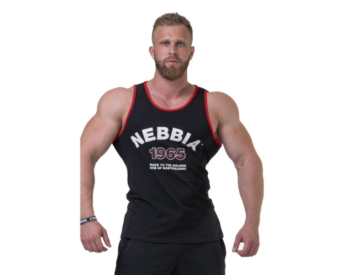 Чоловіча футболка без рукавів Nebbia Old School Muscle 193 - чорний/XL