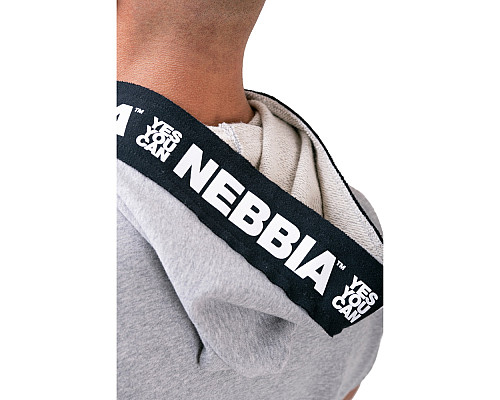 Чоловіча кофта з коротким рукавом з капюшоном Nebbia Limitless No Limits 175 - сірий/XXL