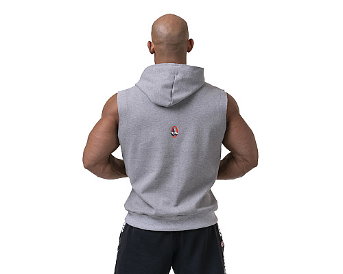 Чоловіча кофта з капюшоном без рукавів Nebbia Golden Era 197 - сірий/XL