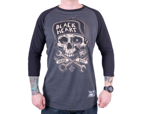 Футболка з довгими рукавами BLACK HEART Garage Built - XXL - сіра Футболка з довгими рукавами BLACK HEART Garage Built - XXL - сіра