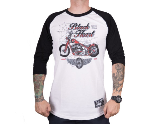 Футболка з довгим рукавом BLACK HEART Red Baron Chopper - М -  біла
