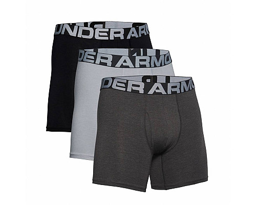 Чоловічі боксерки Under Armour Charged Cotton - 3 пари: чорні/сірі/темно-сірі/L