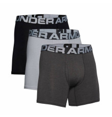 Чоловічі боксерки Under Armour Charged Cotton - 3 пари: чорні/сірі/темно-сірі/XXL