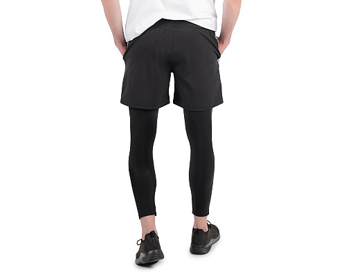Чоловічі легінси + шорти 2-в-1 inSPORTline Closefit - L - чорні