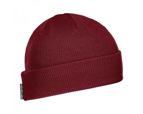 Шапка Ortovox NICHOLSON RIB BEANIE dark blood - червоний