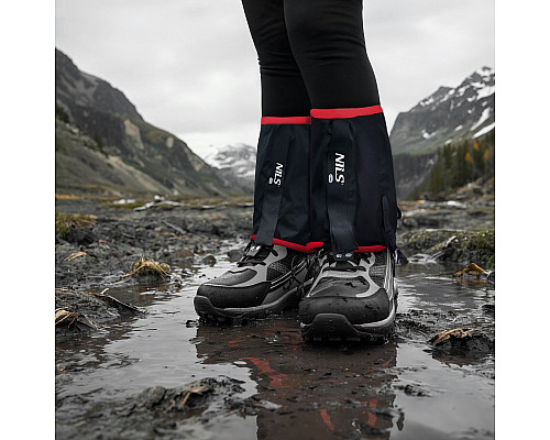 Гамаші туристичні NILS CAMP NC17113, чорно-червоні