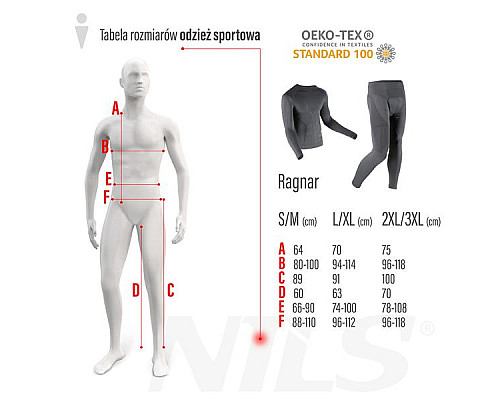 Комплект чоловічої термобілизни 2XL/3XL NILS RAGNAR BTZ0060 сірий