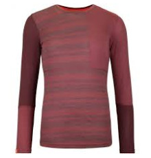 Термофутболка ж Ortovox 185 ROCK'N'WOOL LONG SLEEVE W mountain rose - L - бордовий