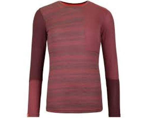 Термофутболка ж Ortovox 185 ROCK'N'WOOL LONG SLEEVE W mountain rose - L - бордовий