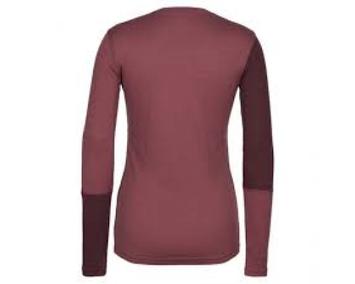 Термофутболка ж Ortovox 185 ROCK'N'WOOL LONG SLEEVE W mountain rose - L - бордовий