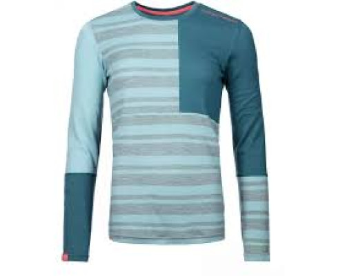 Термофутболка ж Ortovox 185 ROCK'N'WOOL LONG SLEEVE W ice waterfall - M - бірюзовий