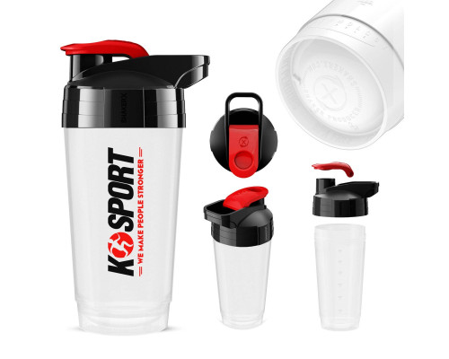 Шейкер SHAKER 700 мл K-SPORT SHK002, білий/прозорий Шейкер SHAKER 700 мл K-SPORT SHK002, білий/прозорий