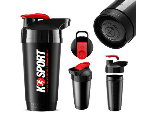 Шейкер SHAKER 700 мл K-SPORT SHK002, чорний Шейкер SHAKER 700 мл K-SPORT SHK002, чорний
