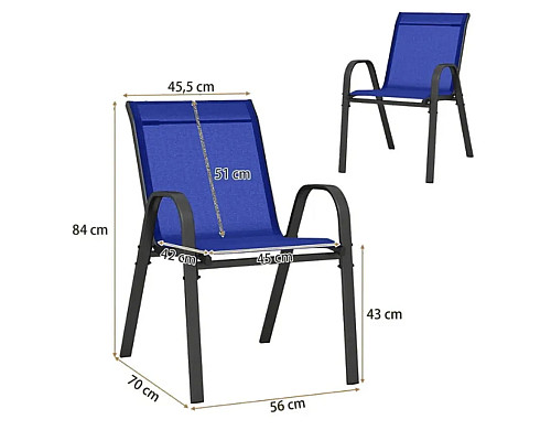 Крісло садове Costway Patio 2 шт, синє Крісло садове Costway Patio 2 шт, синє