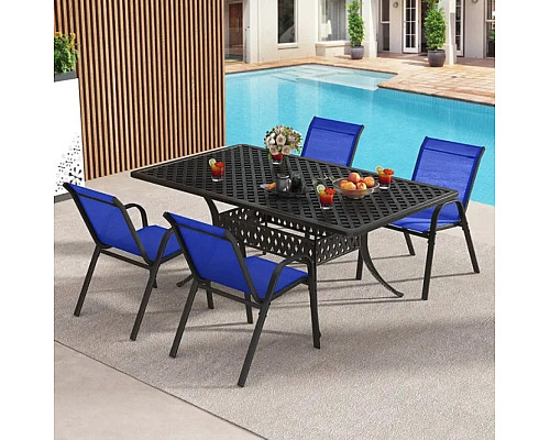 Крісло садове Costway Patio 2 шт, синє Крісло садове Costway Patio 2 шт, синє