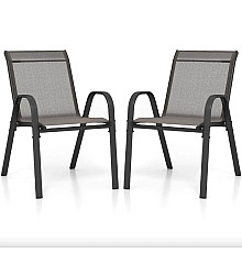 Крісло садове Costway Patio 2 шт, сіре