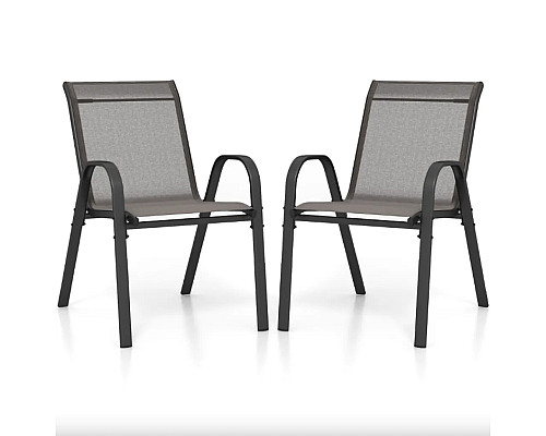Крісло садове Costway Patio 2 шт, сіре Крісло садове Costway Patio 2 шт, сіре