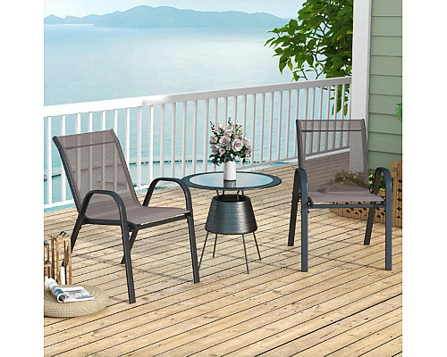 Крісло садове Costway Patio 2 шт, сіре Крісло садове Costway Patio 2 шт, сіре