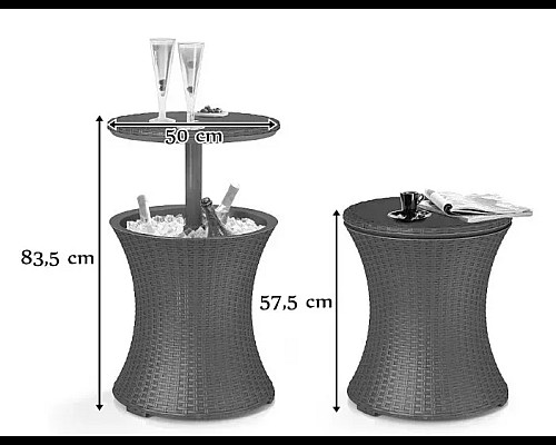 Стіл-холодильник Keter Cool Bar Rattan, коричневий