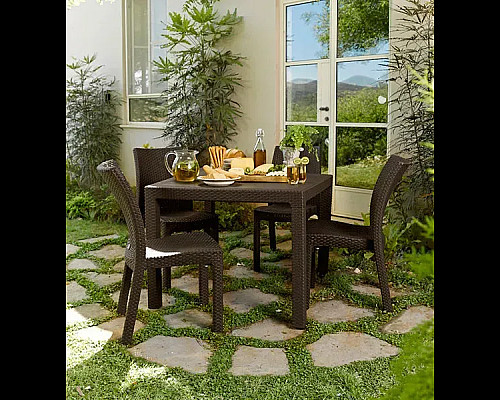 Стіл садовий Keter Melody Quartet 95 x 95 см, коричневий