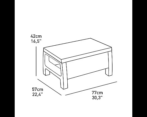 Стіл садовий Keter Corfu II 77 x 57 см, графіт