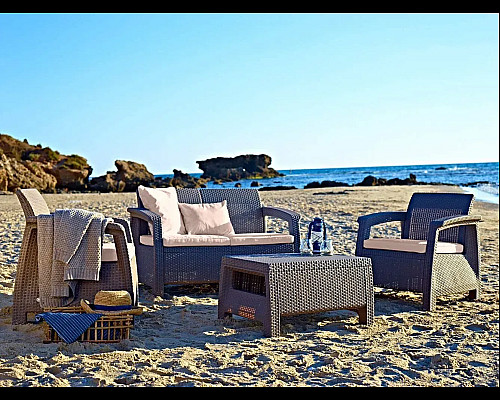 Стіл садовий Keter Corfu II 77 x 57 см, капучино