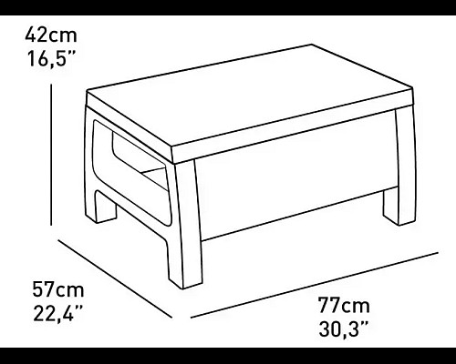 Стіл садовий Keter Corfu II 77 x 57 см, капучино