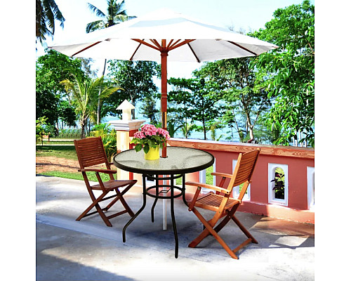 Стіл садовий Costway Acapulco 80х70 см, чорний Стіл садовий Costway Acapulco 80х70 см, чорний