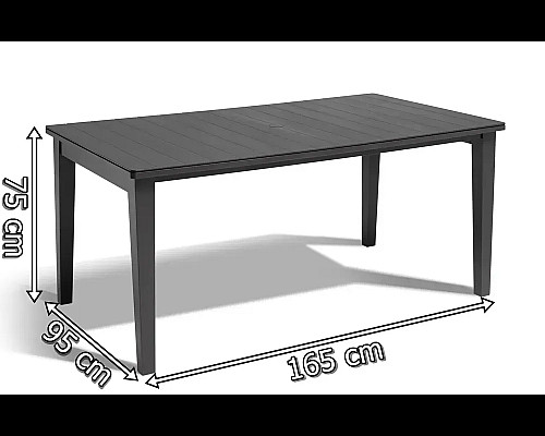 Стіл садовий Keter Futura 165 х 95 см, графіт