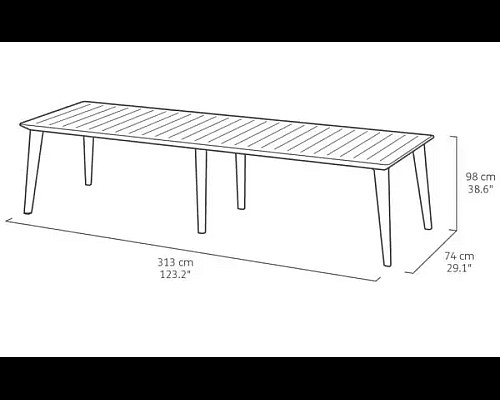Стіл садовий Keter Lima 320 313 x 98 см, капучино