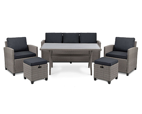 Комплект садових меблів Di Volio Genova Сірий/Графітовий