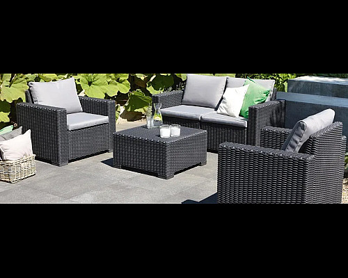 Диван садовий Keter California 2-місний з подушками, графіт